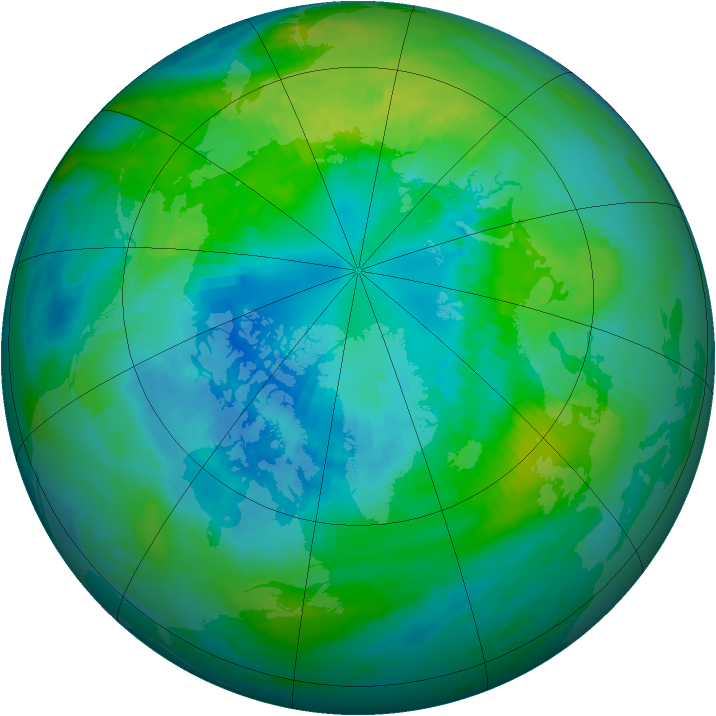 Arctic ozone map for 10 October 1981